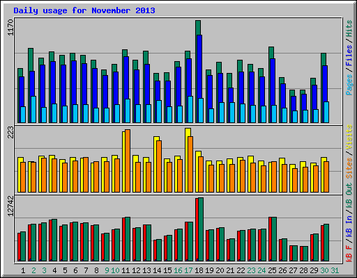 Daily usage for November 2013