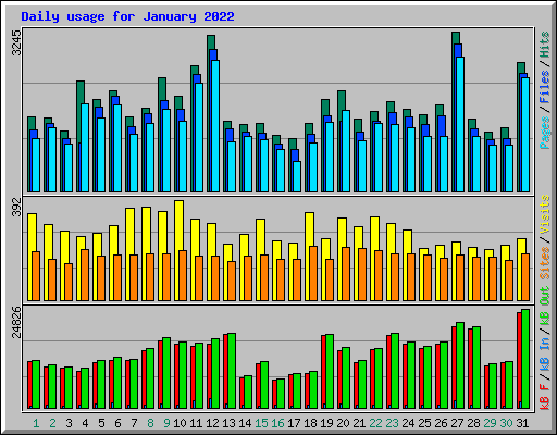 Daily usage for January 2022