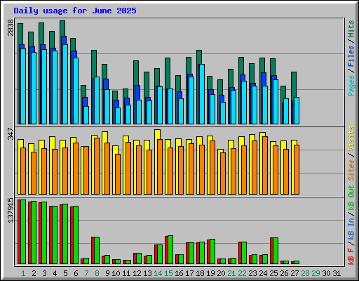 Daily usage for June 2025
