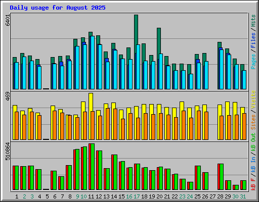 Daily usage for August 2025