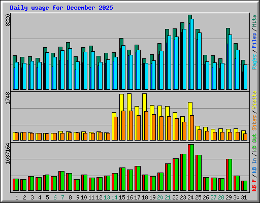 Daily usage for December 2025