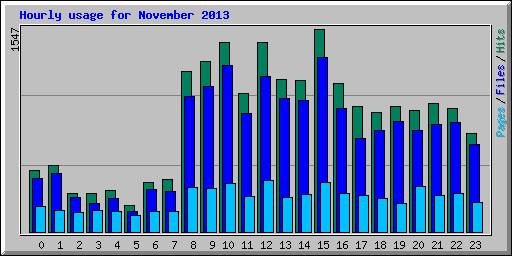 Hourly usage for November 2013