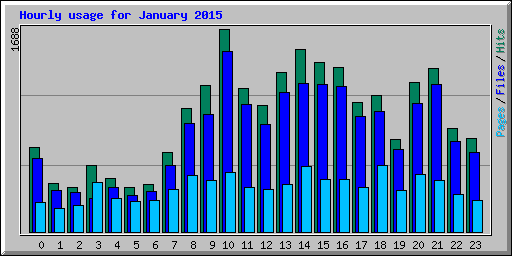 Hourly usage for January 2015
