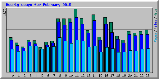 Hourly usage for February 2015