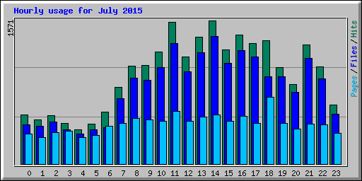 Hourly usage for July 2015