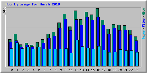 Hourly usage for March 2016