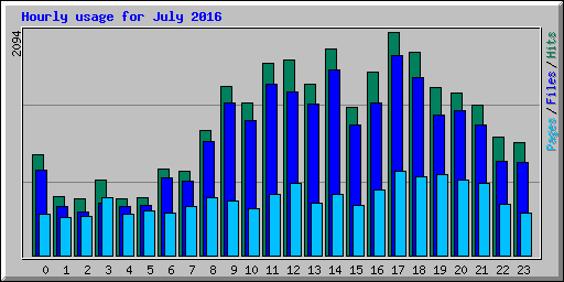 Hourly usage for July 2016