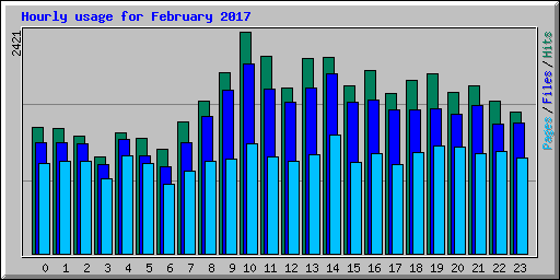 Hourly usage for February 2017