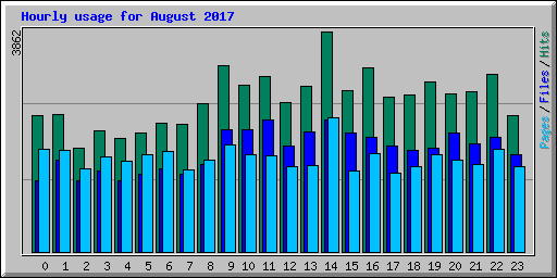 Hourly usage for August 2017