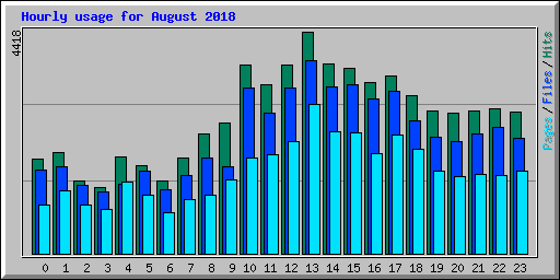 Hourly usage for August 2018