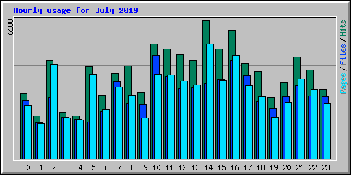 Hourly usage for July 2019