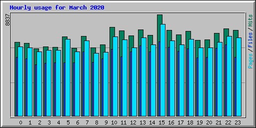 Hourly usage for March 2020