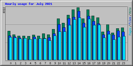 Hourly usage for July 2021