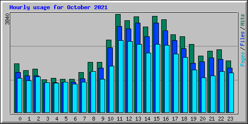Hourly usage for October 2021