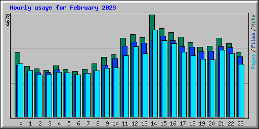 Hourly usage for February 2023