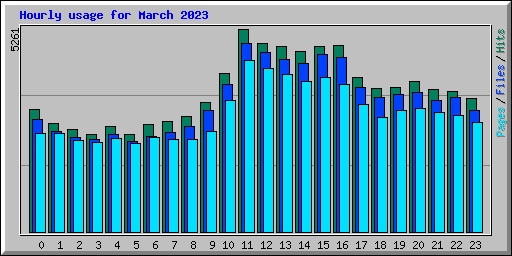Hourly usage for March 2023
