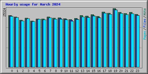 Hourly usage for March 2024