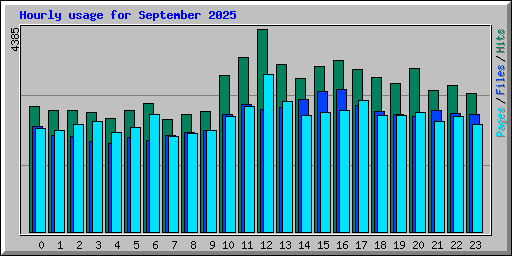 Hourly usage for September 2025