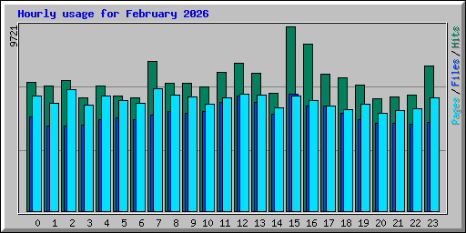 Hourly usage for February 2026